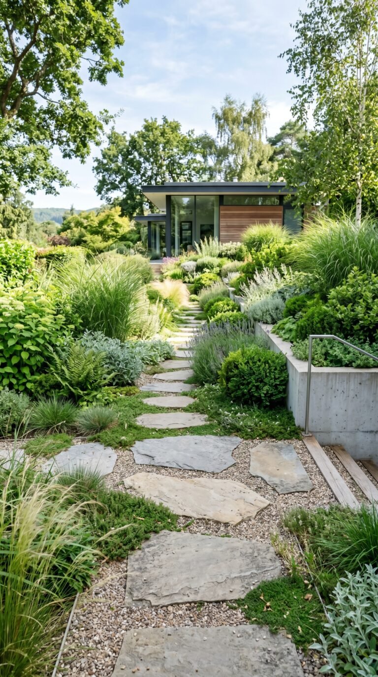 Sierlijke siergrassen in een onderhoudsvriendelijke tuin