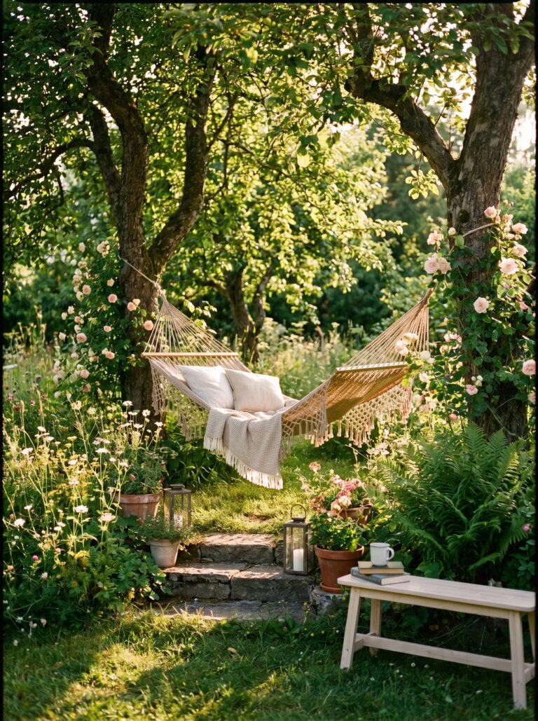 Tuinpad met bloeiende borders in de zomer