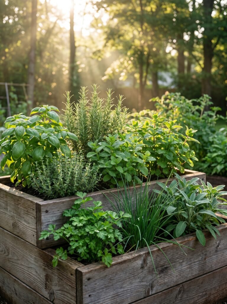 Mooie border met vaste planten in een Nederlandse tuin