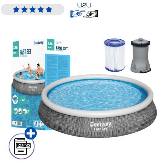 Bestway 396 &times; 84 cm &mdash; ruim familiebad mét pomp